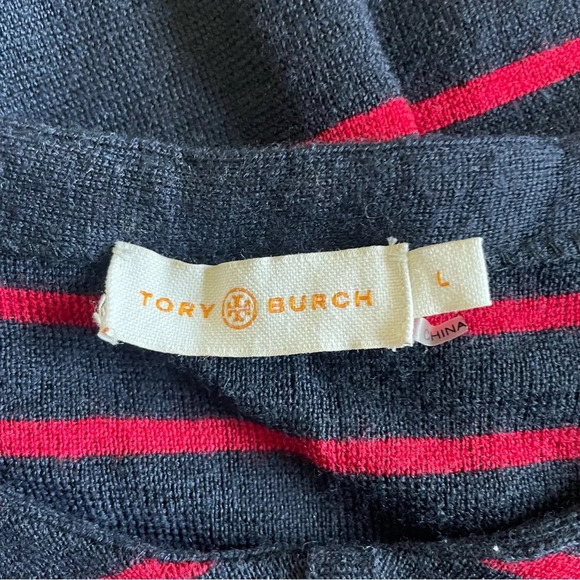 Tory Burch Seraphina Striped Wool Tunic Sweater 30772 - Picture 4 of 5